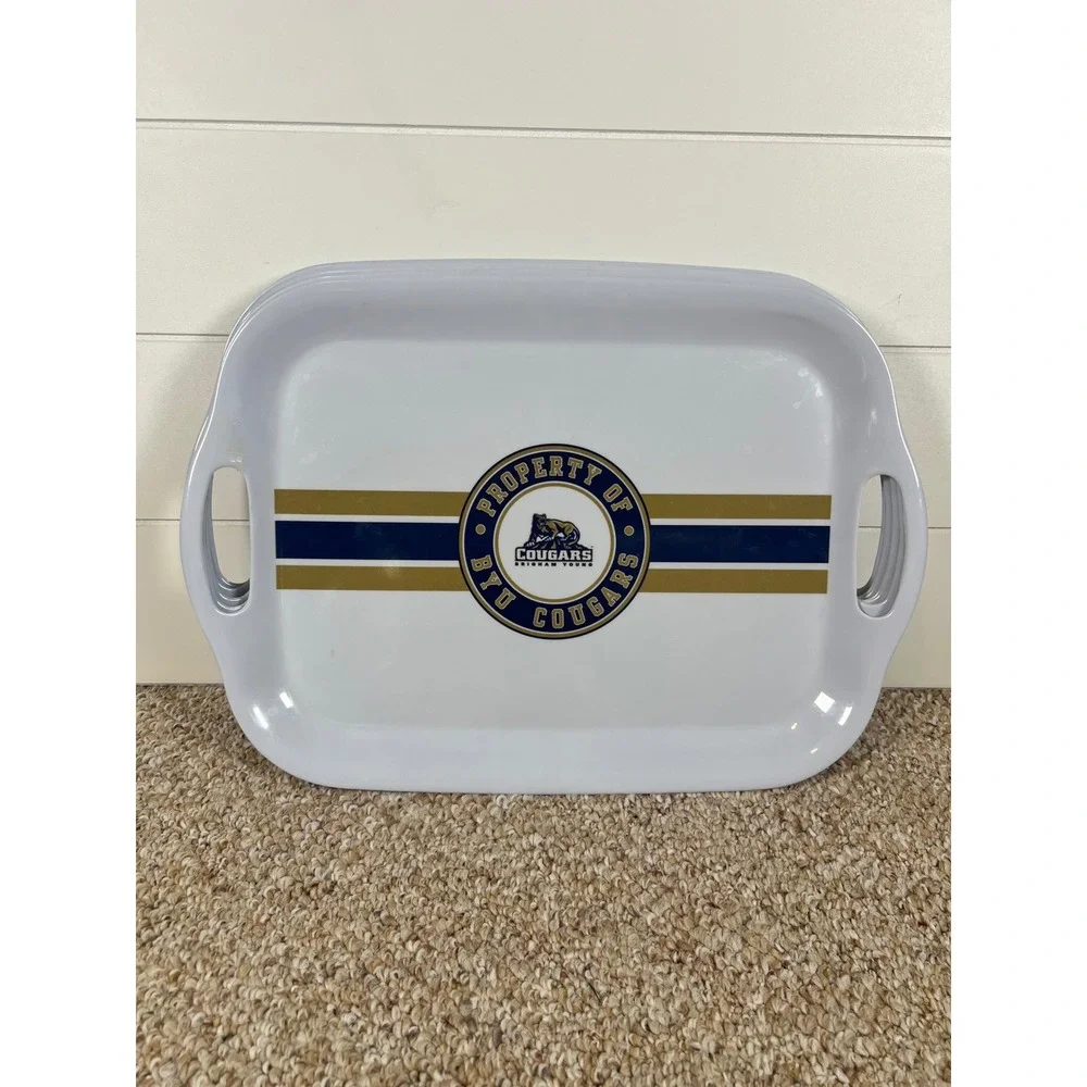BYU Cougars Serving Trays Set of 5 White Melamine Tailgate Party 17x11 NCAA